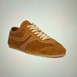Dries Van Noten Suede Sneakers with leather detail and trim.